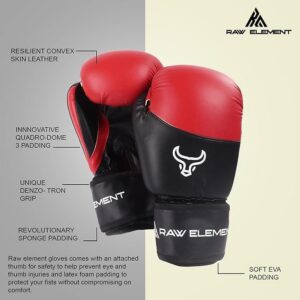 RAW ELEMENT Boxing Gloves for Men & Women | Multi-Layer Padded Gloves with Thumb Protection - Image 19
