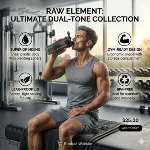 Plastic Protein Shaker Bottle, Sipper Bottle Ideal for Protein, Spider Shaker Bottle, Cyclone Shaker, Gym Shaker Bottle - Image 4