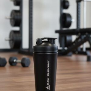 Raw Element Stainless Steel Shaker Bottle for Gym (750ml, Black) – Leakproof, BPA-Free, Protein, Pre-Workout, BCAA & Water Mixer with Wire Ball – Durable, Eco-Friendly, Easy Clean, Flip Cap - Image 8