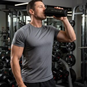 Raw Element Stainless Steel Shaker Bottle for Gym (750ml, Black) – Leakproof, BPA-Free, Protein, Pre-Workout, BCAA & Water Mixer with Wire Ball – Durable, Eco-Friendly, Easy Clean, Flip Cap - Image 5