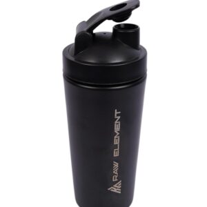 Raw Element Stainless Steel Shaker Bottle for Gym (750ml, Black) – Leakproof, BPA-Free, Protein, Pre-Workout, BCAA & Water Mixer with Wire Ball – Durable, Eco-Friendly, Easy Clean, Flip Cap - Image 7