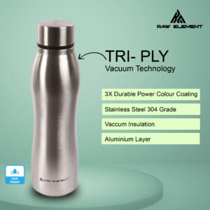 Stainless Steel Water Bottle 1000 ml for fridge | Outdoor | Gym | Home | Durable & Rust Proof - Image 2