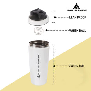 Stainless Steel Shaker Bottle (500ml) for Protein Shake 100% Leakproof - Image 2