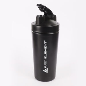 Raw Element Stainless Steel Shaker Bottle for Gym (750ml, Black) – Leakproof, BPA-Free, Protein, Pre-Workout, BCAA & Water Mixer with Wire Ball – Durable, Eco-Friendly, Easy Clean, Flip Cap - Image 4