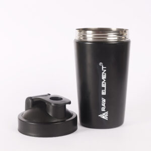 Raw Element Stainless Steel Gym Shaker 750ml – Leakproof Shaker Bottle for Protein Powder, Smoothies, Supplements – Odor-Free, Durable & Portable for Gym, Travel, and Workouts (Black) - Image 6