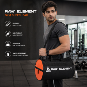 Raw Element Compact Orange Black Gym Bag - Image 3