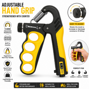 Raw Element Adjustable Hand Grip Strengthener with Counter (5–100kg) – Power Gripper for Men & Women – Wrist, Finger & Forearm Exercise – Non-Slip Grip – Gym, Home & Fitness Tool - Image 3