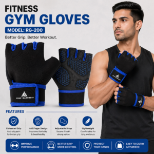 Raw Element Gym Gloves for Men & Women with Wrist Support – Half-Finger Workout Gloves for Weightlifting, Training, Cycling, Rowing - Image 3