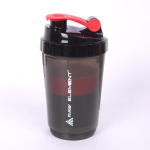 Raw Element Protein Shaker Bottle 500ml – 3-in-1 Gym Sipper with Extra Storage for Powder, Supplements & Nuts – Leakproof Shaker for Protein Shake – Red & Black – BPA-Free – 1 Piece - Image 7