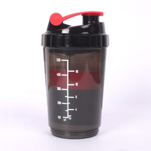 Raw Element Protein Shaker Bottle 500ml – 3-in-1 Gym Sipper with Extra Storage for Powder, Supplements & Nuts – Leakproof Shaker for Protein Shake – Red & Black – BPA-Free – 1 Piece - Image 5