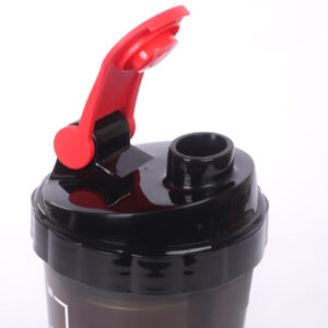 Raw Element Protein Shaker Bottle 500ml – 3-in-1 Gym Sipper with Extra Storage for Powder, Supplements & Nuts – Leakproof Shaker for Protein Shake – Red & Black – BPA-Free – 1 Piece - Image 4