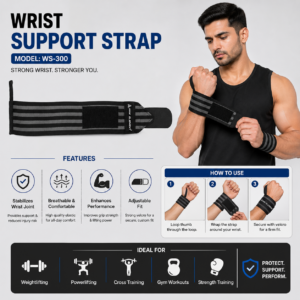 Raw Element Wrist Supporter for Gym | Adjustable Gym Wrist Band with Thumb Loop for Men & Women | Hand Grip & Wrist Support Straps for Weightlifting, Powerlifting, Training, Fitness (Red) - Image 3