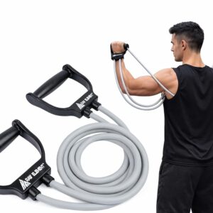 Raw Element Exercise Band or Resistance Band for Men and Women – Heavy-Duty Pull Rope for Stretching, Home Gym, Strength Training – Tube Exerciser with Foam Grip - Image 4