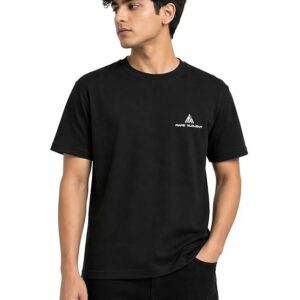 Men’s Black Dot Knit T-Shirt Regular Fit | Breathable & Lightweight Casual Wear - Image 1