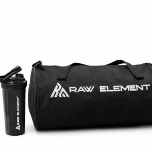 Gym Duffel Bag with Protein Shaker Bottle | Multipurpose Sports Bag for Gym, Travel & Workout | Durable Zipper & Adjustable Strap | (All Black) - Image 3