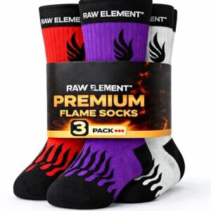 Premium Cotton | Multicolour Athletic Socks with Fire Pattern Crew Socks |Unisex Stretchable Free Size - Image 1