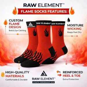 Premium Cotton | Multicolour Athletic Socks with Fire Pattern Crew Socks |Unisex Stretchable Free Size - Image 4