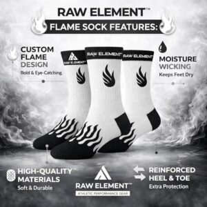 Premium Cotton | Multicolour Athletic Socks with Fire Pattern Crew Socks |Unisex Stretchable Free Size - Image 3