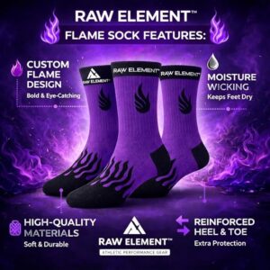 Premium Cotton | Multicolour Athletic Socks with Fire Pattern Crew Socks |Unisex Stretchable Free Size - Image 2