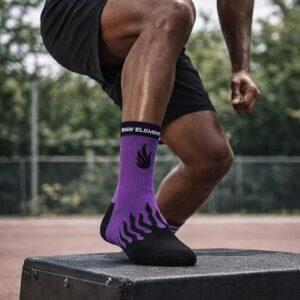 Premium Cotton | Multicolour Athletic Socks with Fire Pattern Crew Socks |Unisex Stretchable Free Size - Image 3