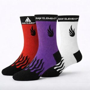 Premium Cotton | Multicolour Athletic Socks with Fire Pattern Crew Socks |Unisex Stretchable Free Size - Image 5